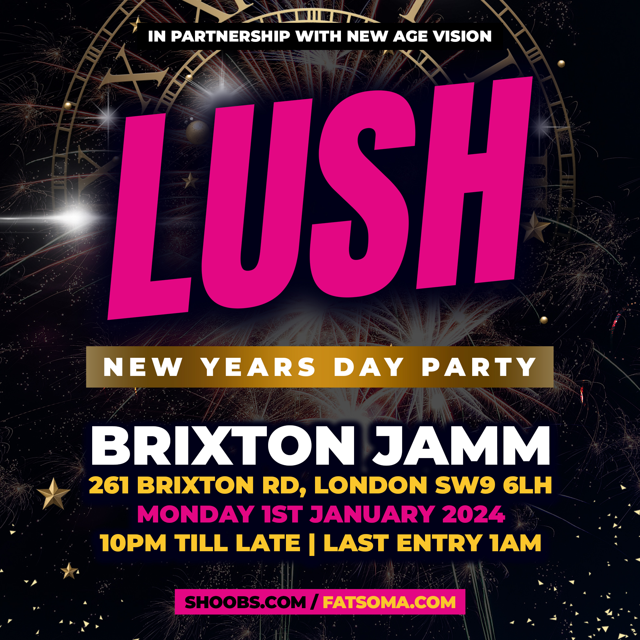 Lush New Year Day Party At Brixton Jamm London On 1st Jan Fatsoma