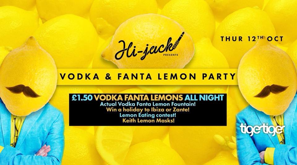 Tiger Thursday Vodka Fanta Lemon Party at Tiger Tiger Portsmouth