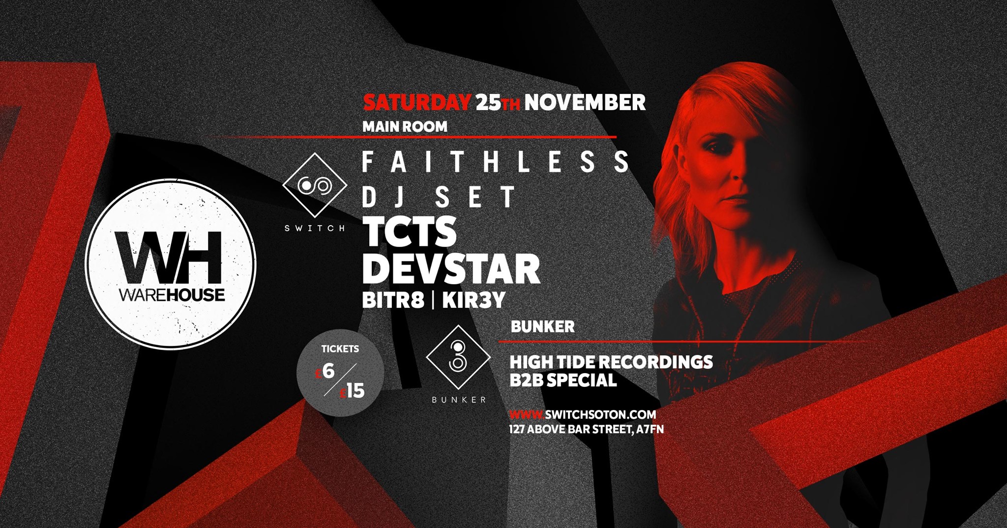 Faithless (DJ Set) • TONIGHT Final 150 tickets at Switch Southampton