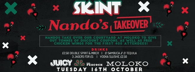Skint Tuesdays feat Nandos Courtyard Takeover