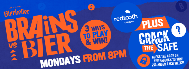 Brains V Bier – Monday Keller Quiz