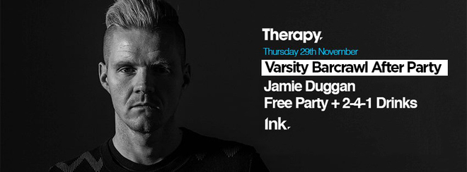 Therapy – Varsity Barcrawl After Party [2-4-1 Drinks]