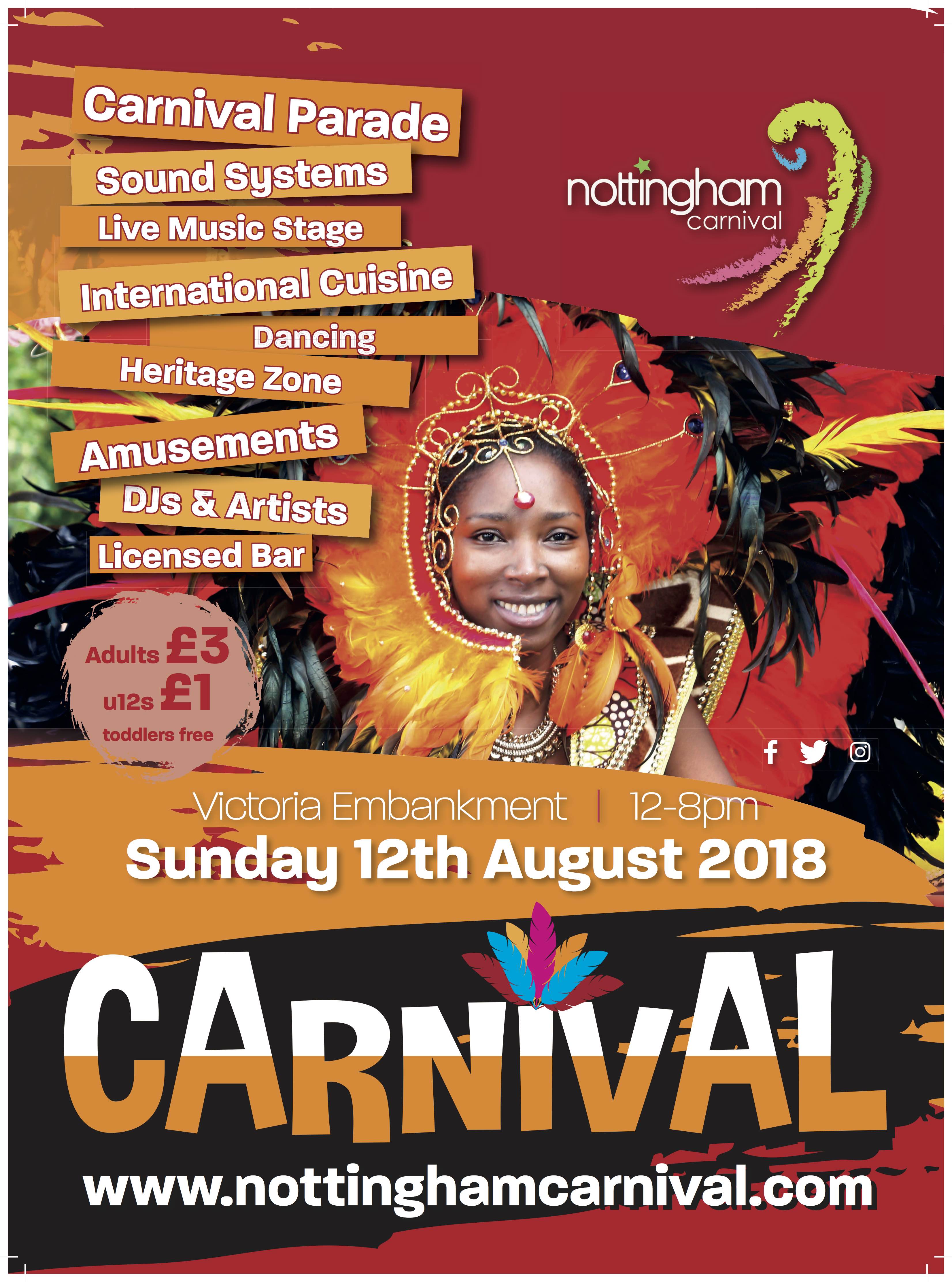 Nottingham Carnival 2018 at Victoria Embankment, Nottingham on 12th Aug