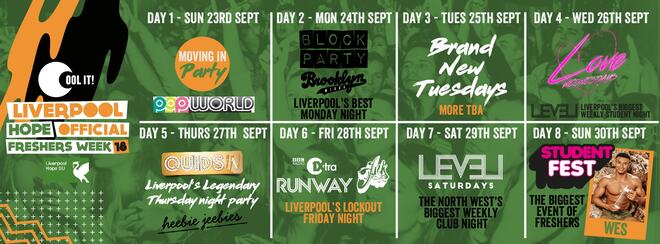 Liverpool Hope Official Freshers Week 2018
