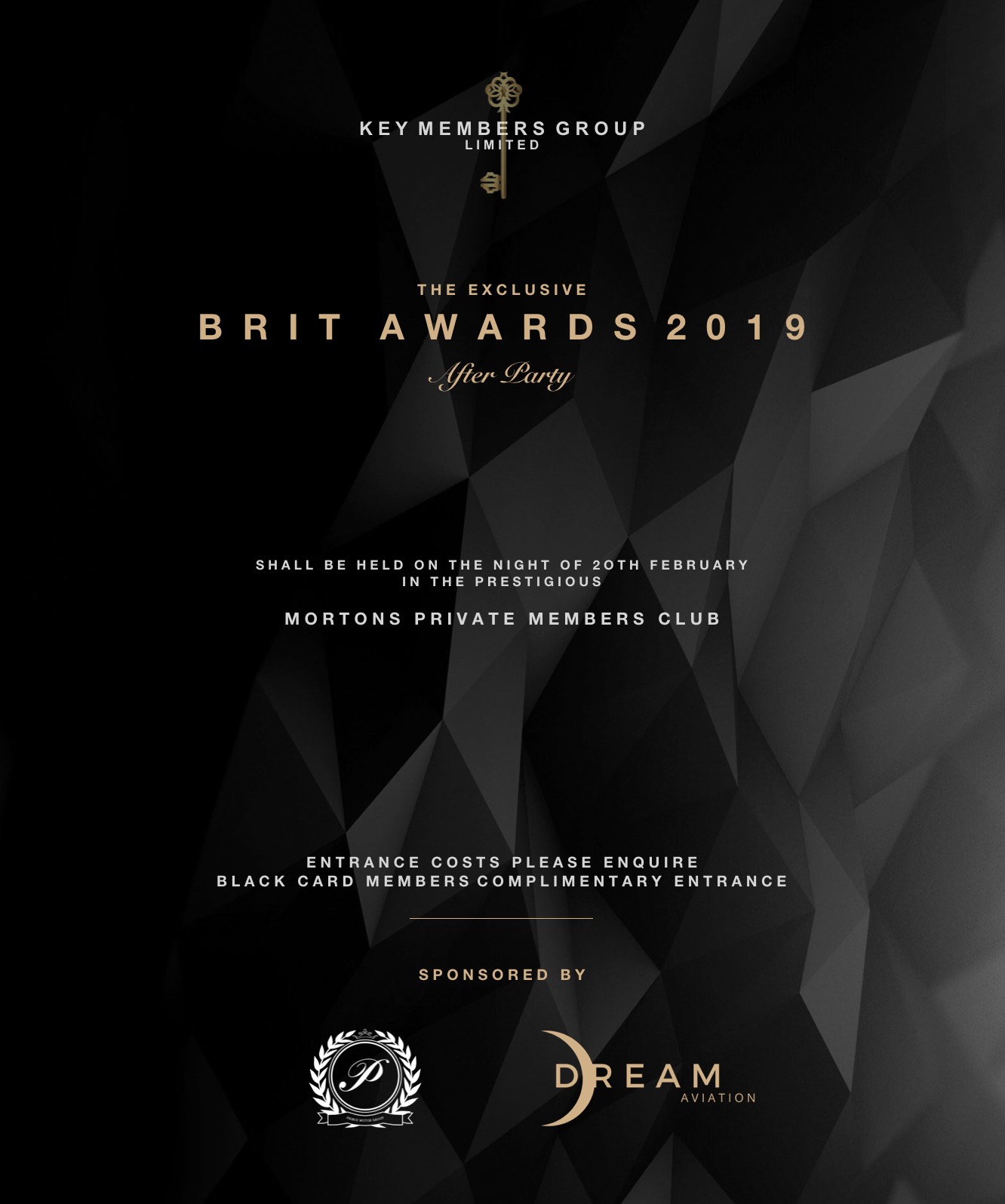 MORTONS BRITS AFTER PARTY (INVITE) at Mortons Private Members Club
