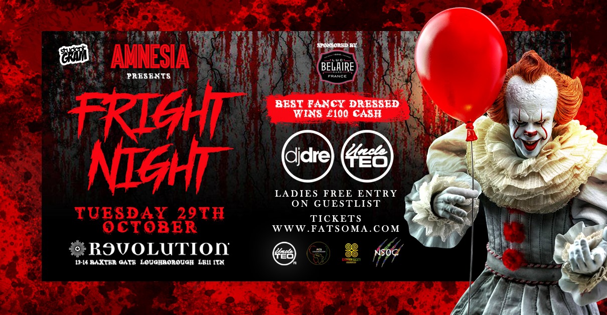 AMNESIA★ Halloween Fright Night! ★ Best Fancy Dressed Wins £100 Cash! ★ This Event Will Sell Out!