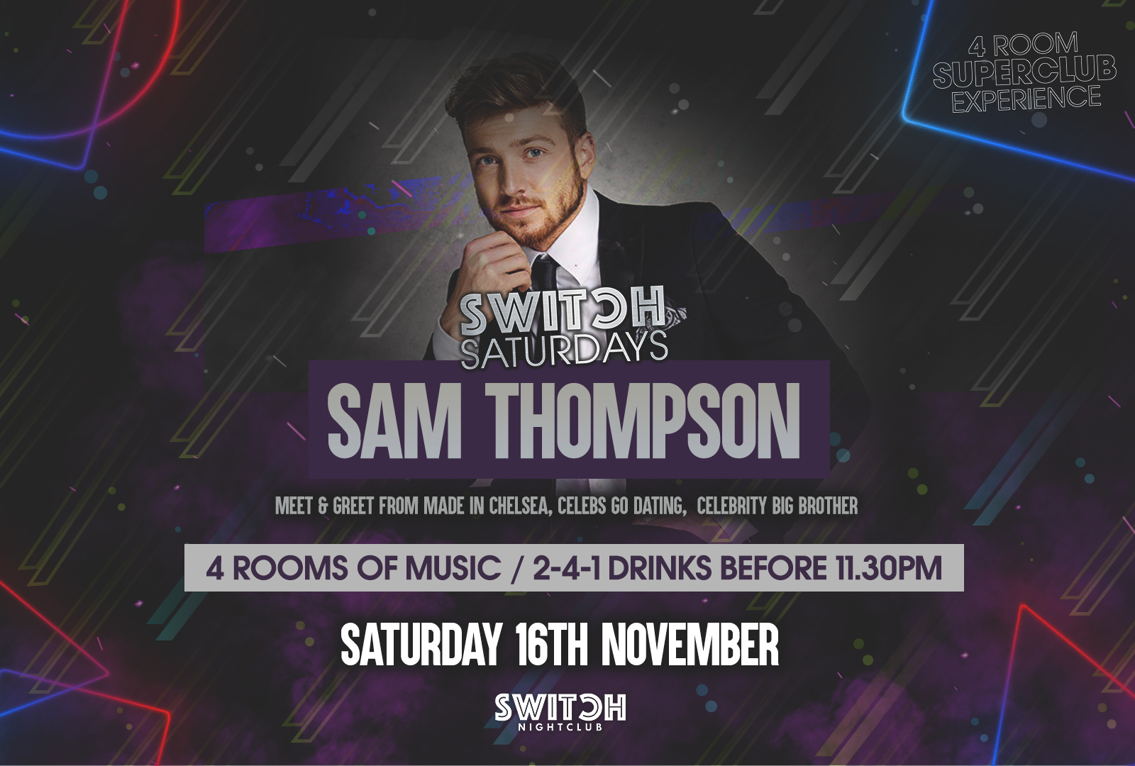 Switch Saturdays – Ft Sam Thompson 16th Nov