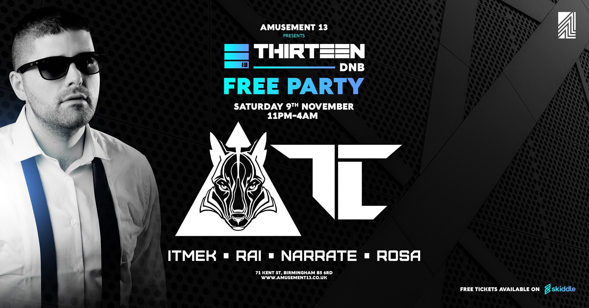 Thirteen Drum & Bass with TC ( FREE PARTY ) at Amusement 13 Birmingham on 9th Nov