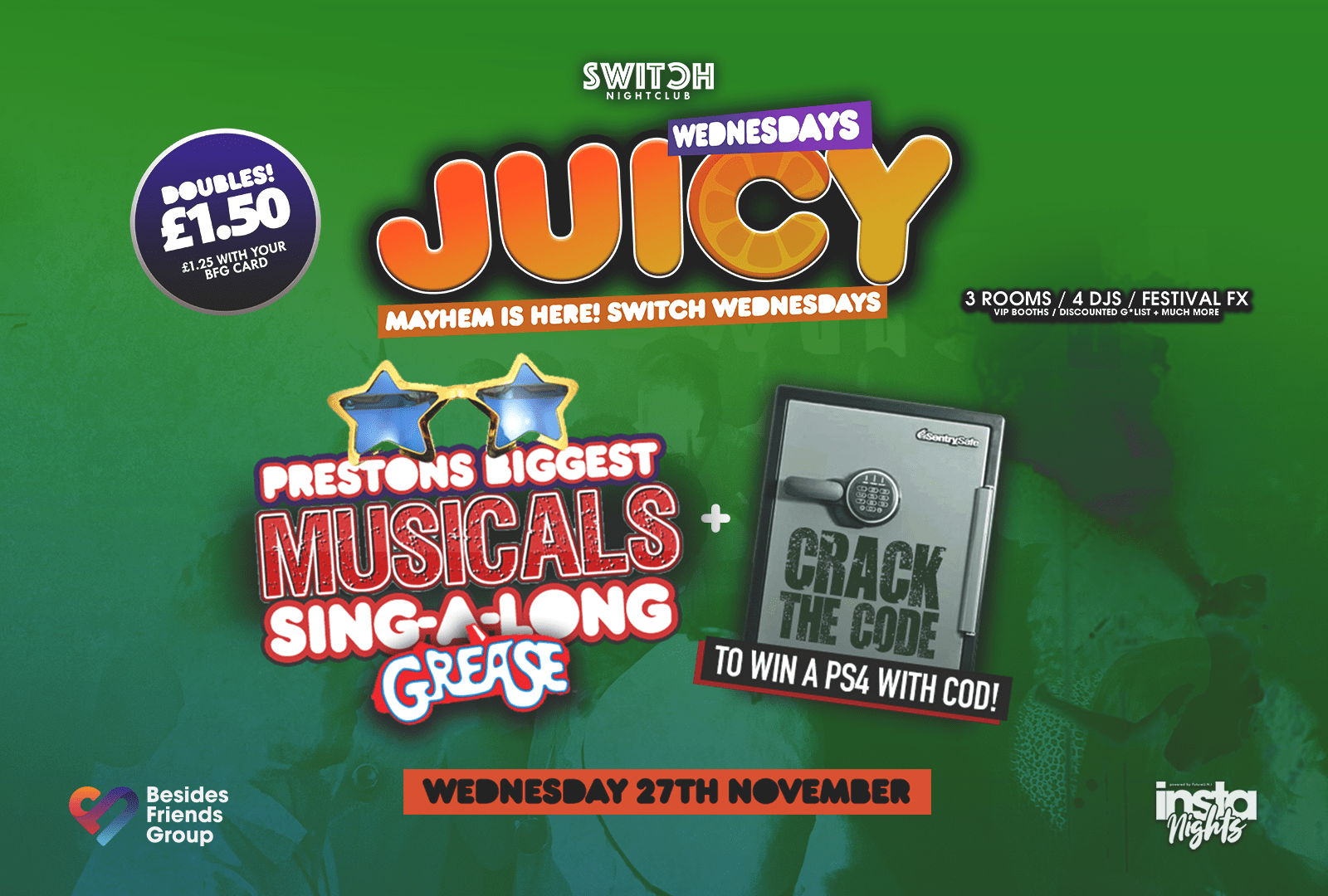 Juicy Wednesdays Presents Musical Sing-A-Long Grease + Crack The Code