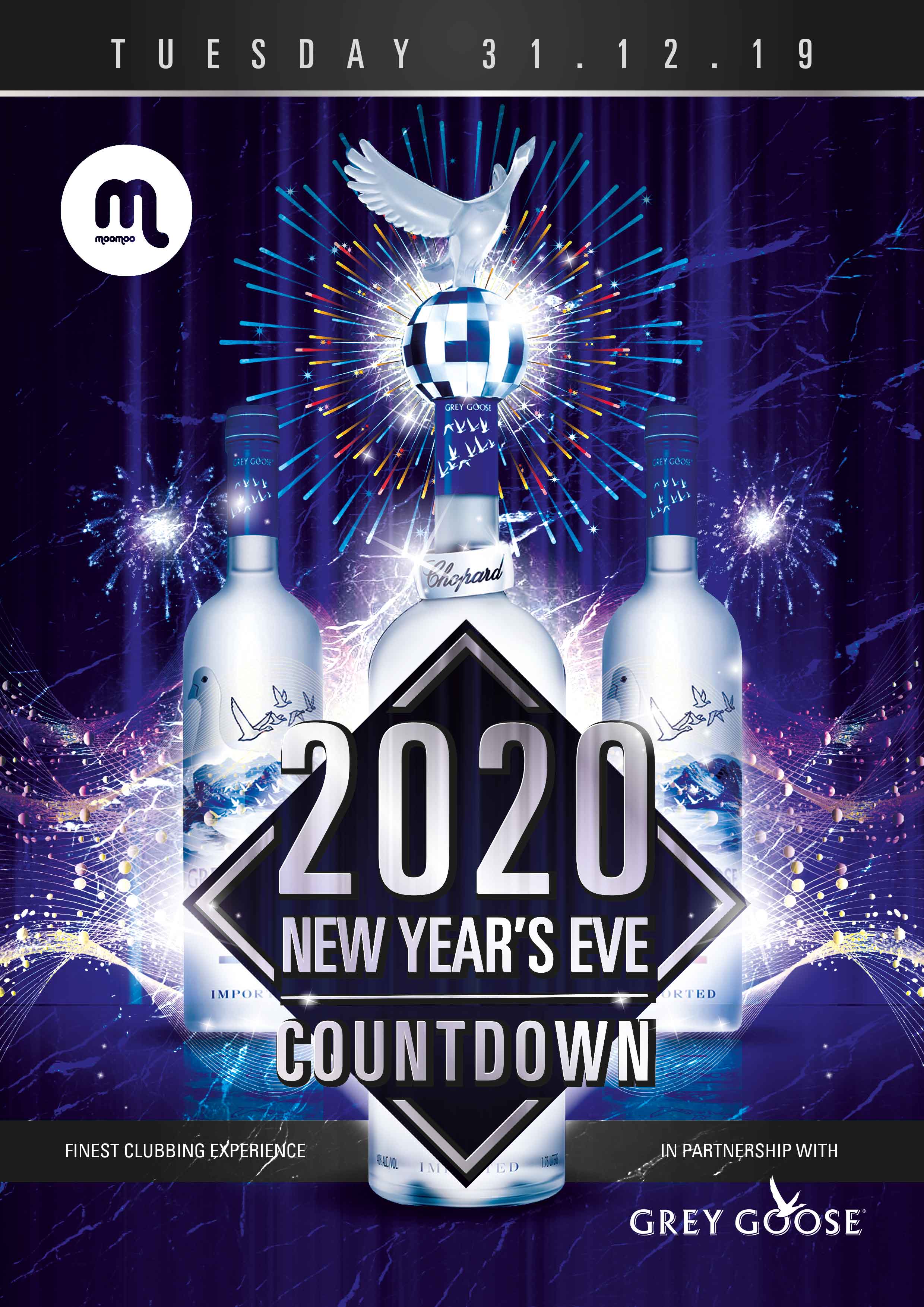 Countdown to 2020 NYE at MooMoo Clubrooms Cheltenham at MooMoo