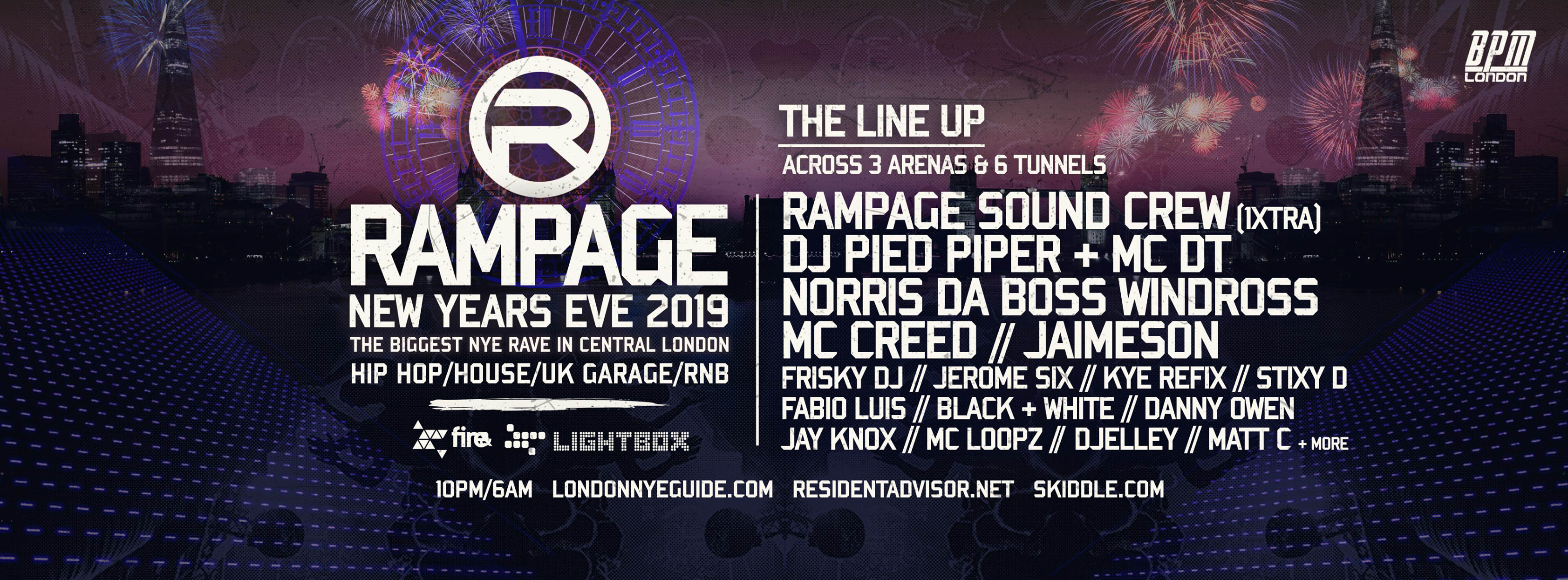 Rampage Sound New Years Eve Rave | Fire & Lightbox