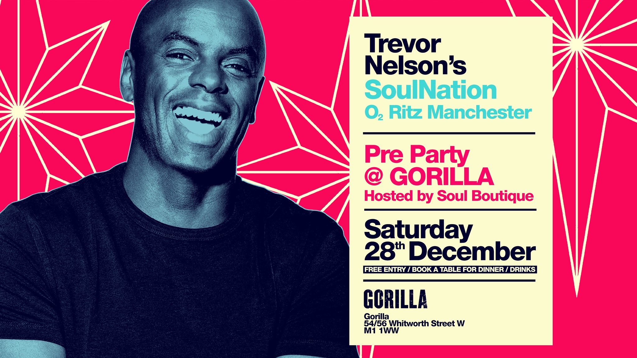 Trevor Nelson’s Soul Nation Manc Pre Drinks / Pre party