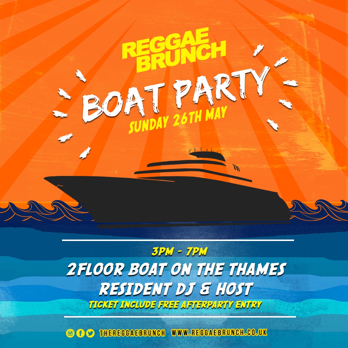 Reggae Boat Party - Sun 26th May at Tower Millennium Pier, London on ...
