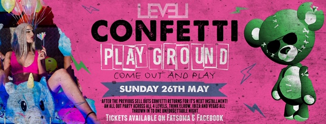 Confetti Bank Holiday Sunday Presents PLAYGROUND