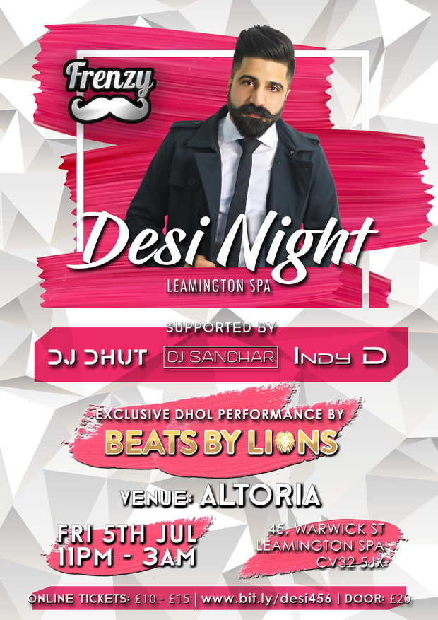 DJ Frenzy Friday 5th July Desi Night Leam at Altoria