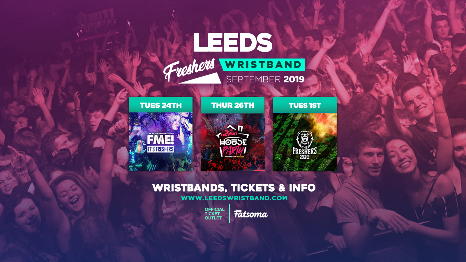 Leeds Freshers Wristband 2019 ///