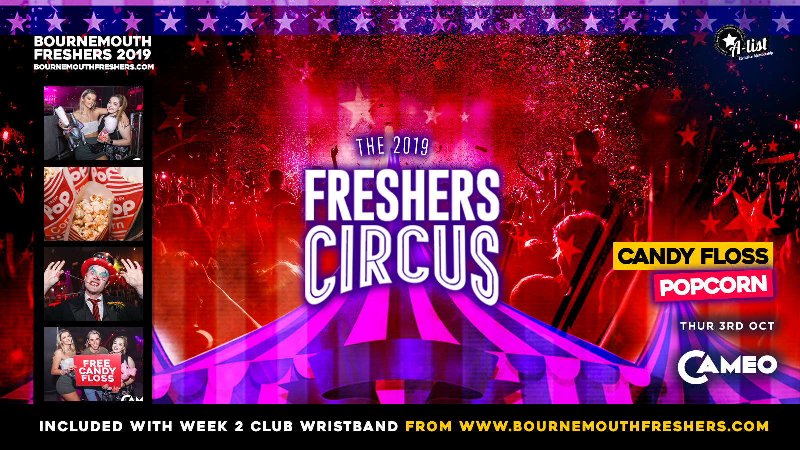 The Freshers Circus at Cameo // Bournemouth Freshers 2019