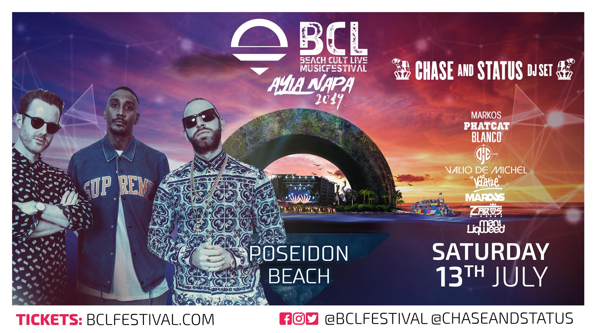 BCL Ayia Napa presents... Chase and Status + Rage at Poseidon Beach, Ayia  Napa on 13th Jul 2019 | Fatsoma