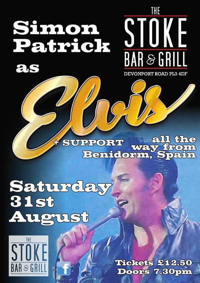 ELVIS PRESLEY TRIBUTE at The Stoke Bar & Grill, Plymouth on 31st Aug ...