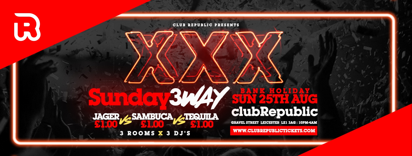 [95% SOLD OUT] Bank Holiday Sunday “XXX”