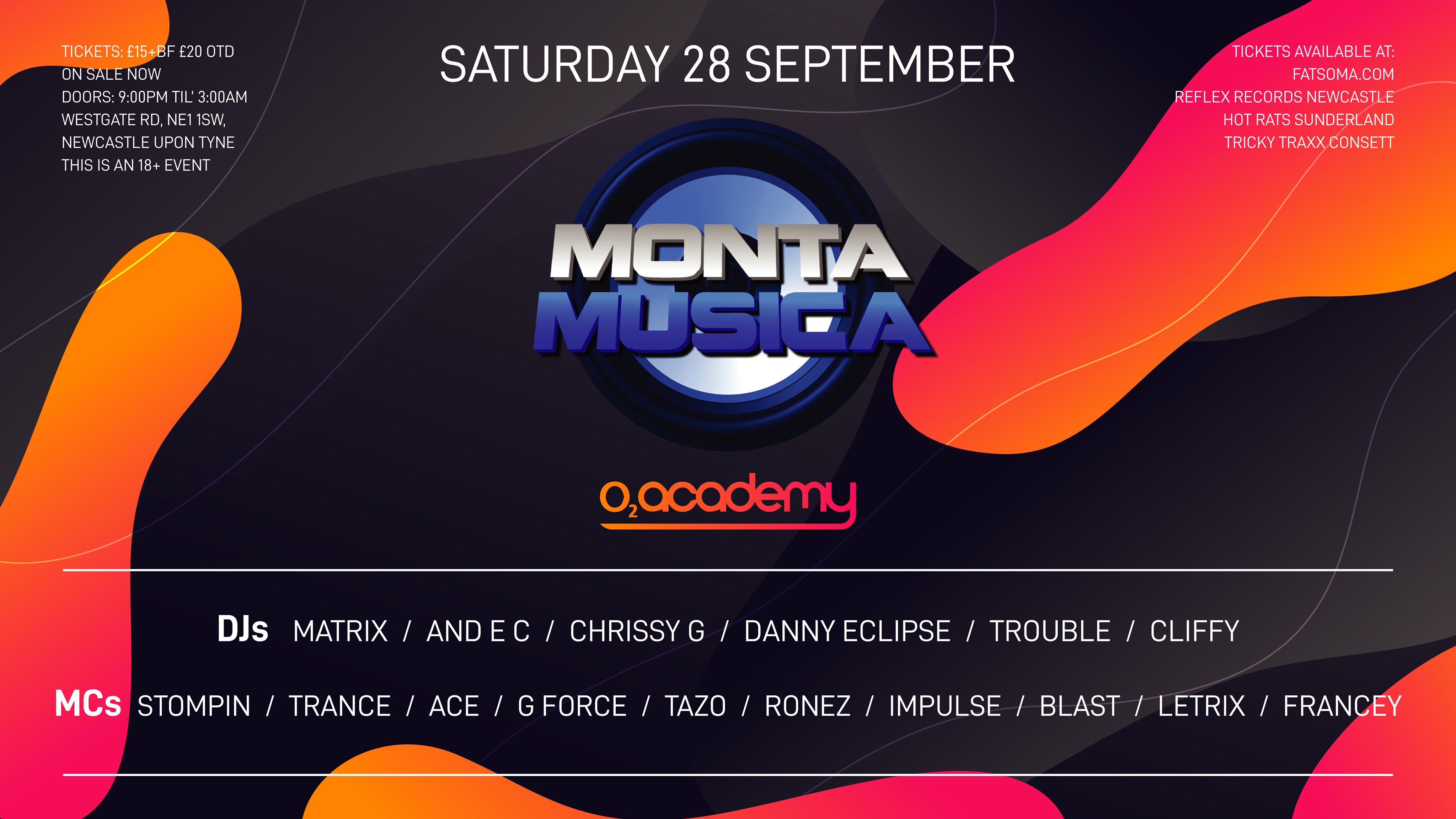 Monta Musica Newcastle at O2 Academy Newcastle, Newcastle upon Tyne on ...