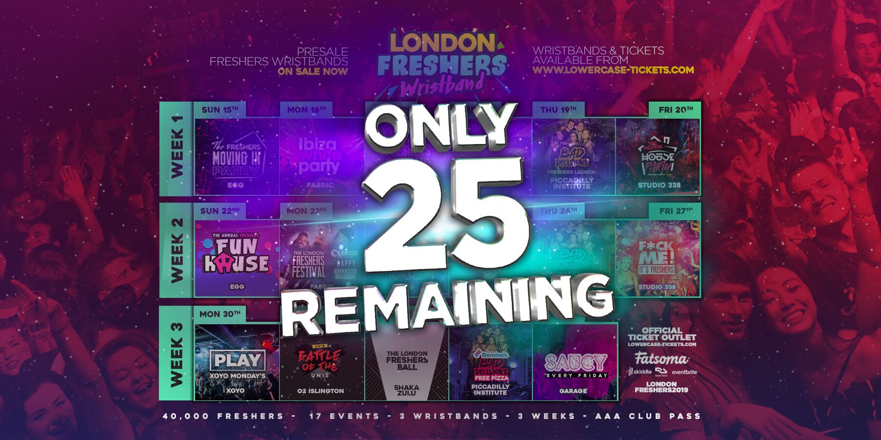 THE OFFICIAL LONDON FRESHERS WRISTBAND 2019 ✅
