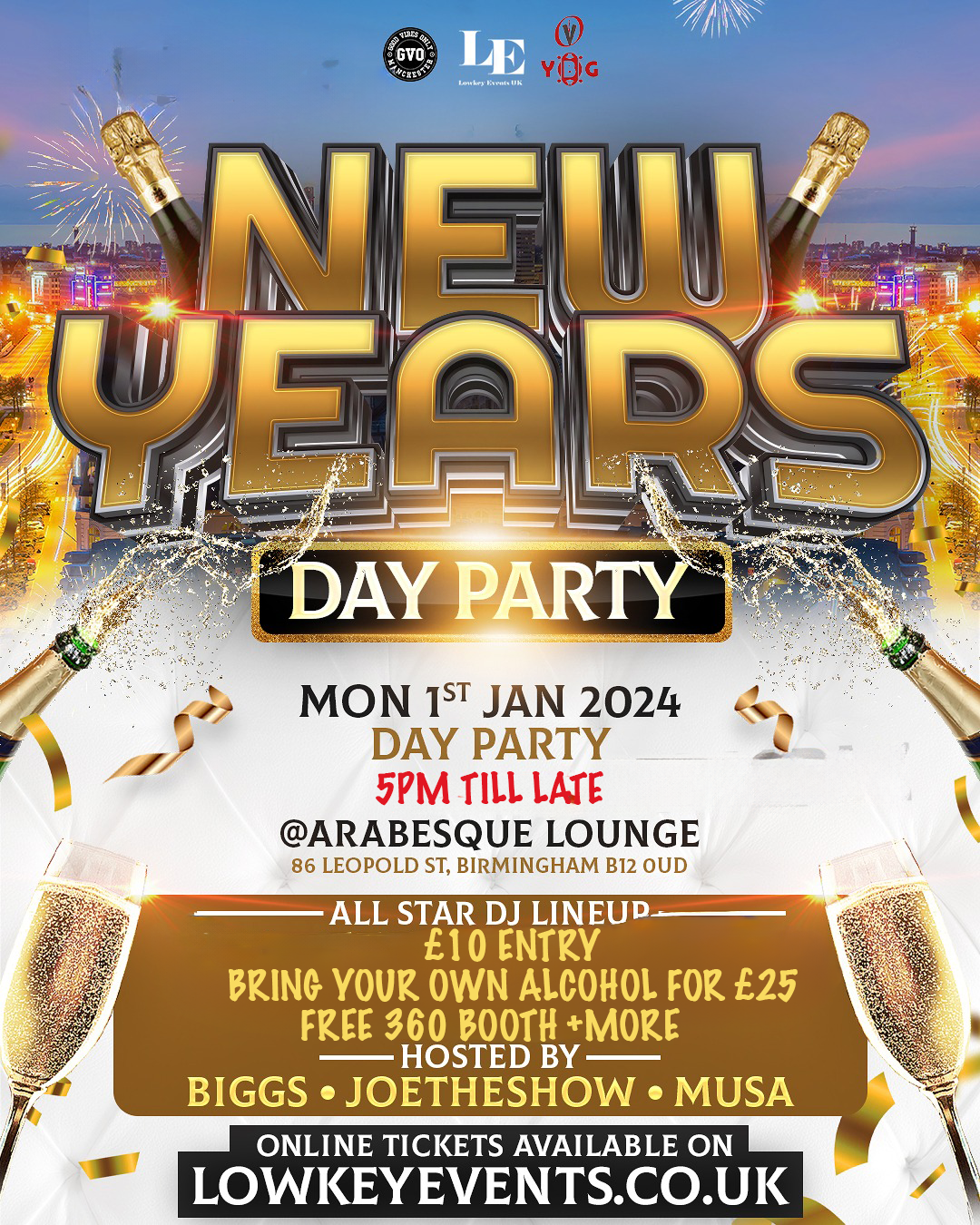 NEW YEARS CELEBRATIONS BIRMINGHAM BIGGEST NEW YEARS PARTY at Arabesque Restaurant & Shisha