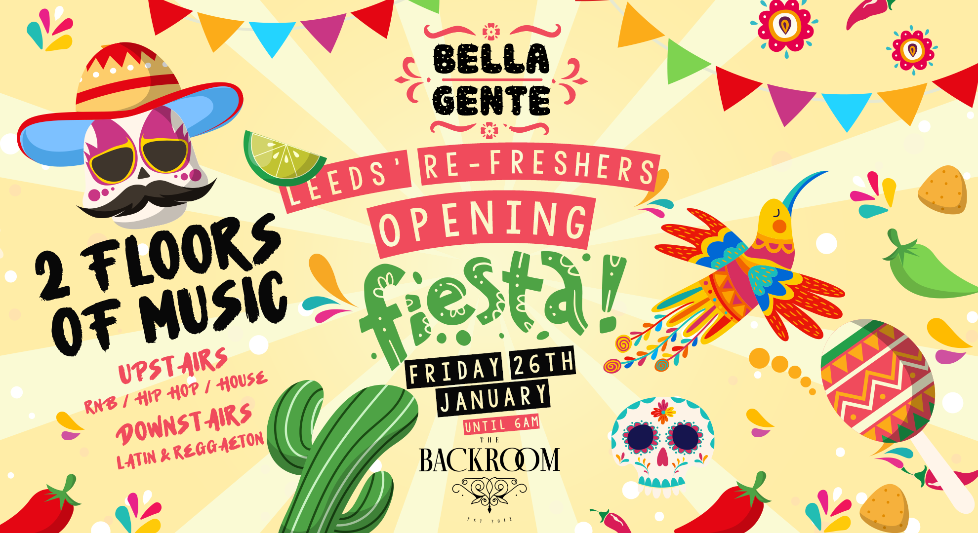 💃 Opening Fiesta 2024 x Bella Gente @ The Backroom | Reggaeton x RnB – Friday 26th January