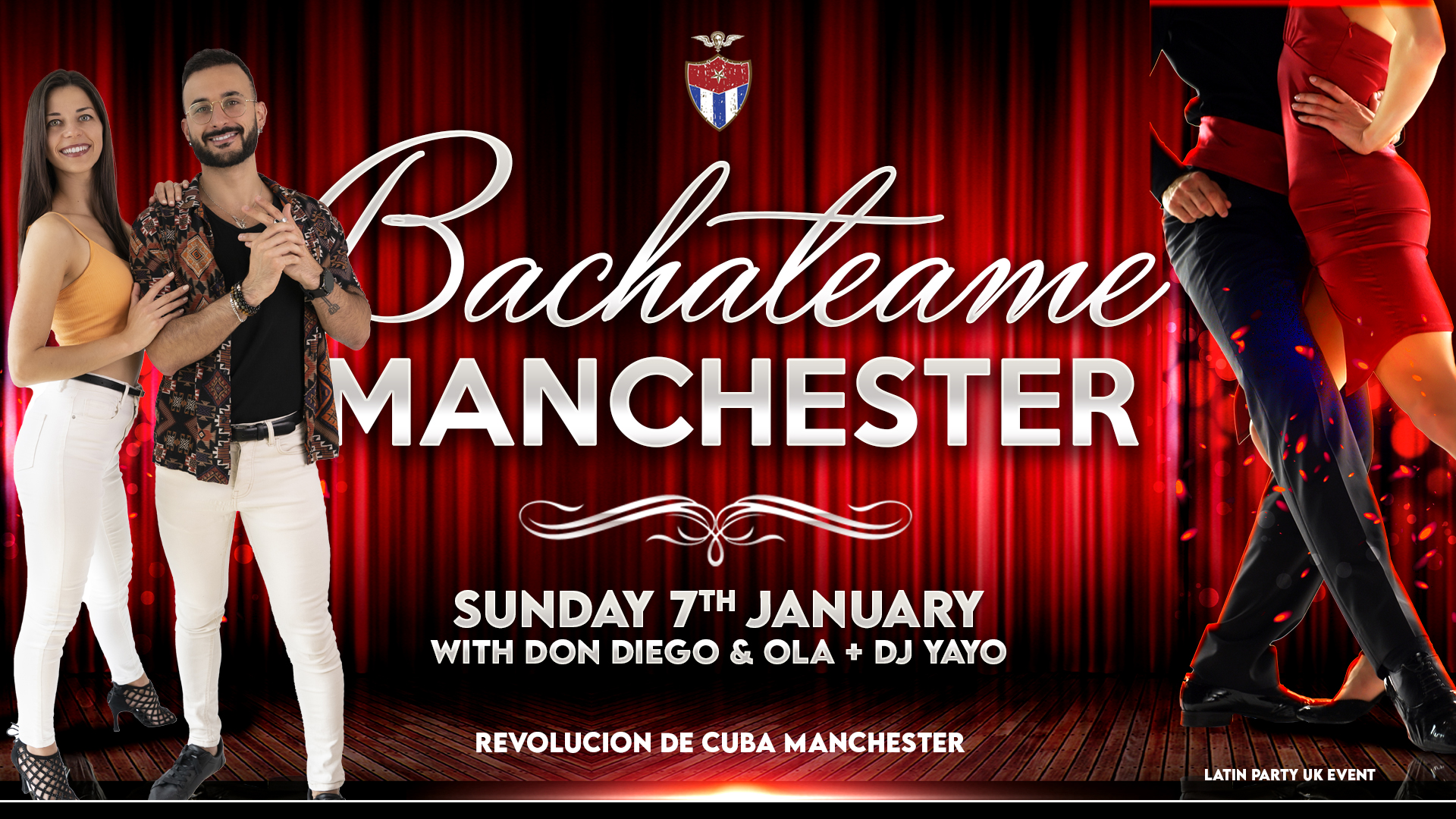 Bachateame Manchester – Sunday 7th January | Revolucion De Cuba