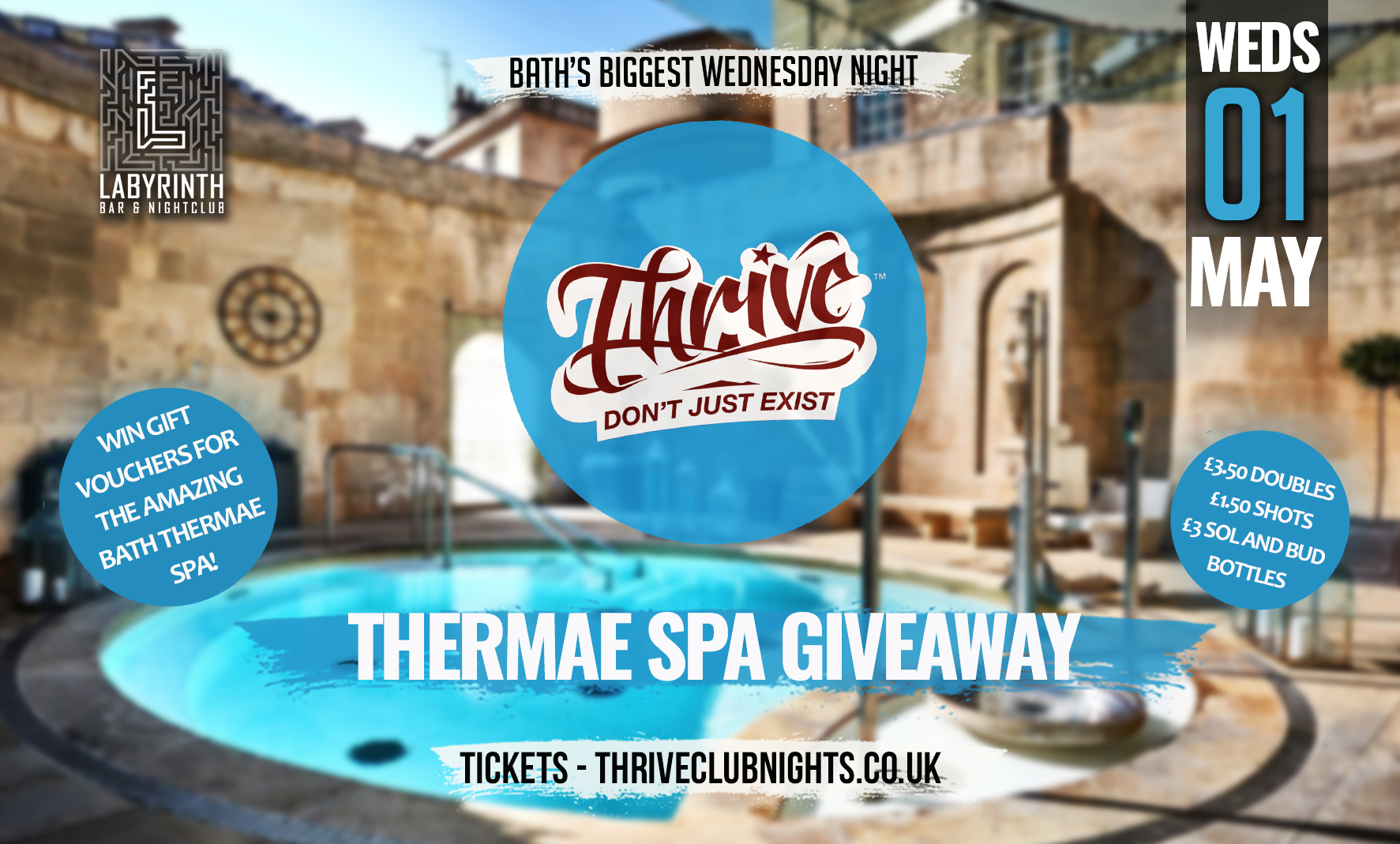 Thrive Wednesdays – Thermae Spa Giveaway – Bath’s Biggest Wednesday Night! ❤️‍🔥