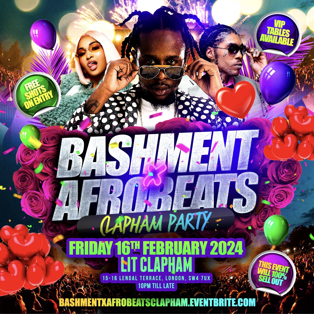 Bashment X Afrobeats - Clapham Valentines Party at Lit, London on