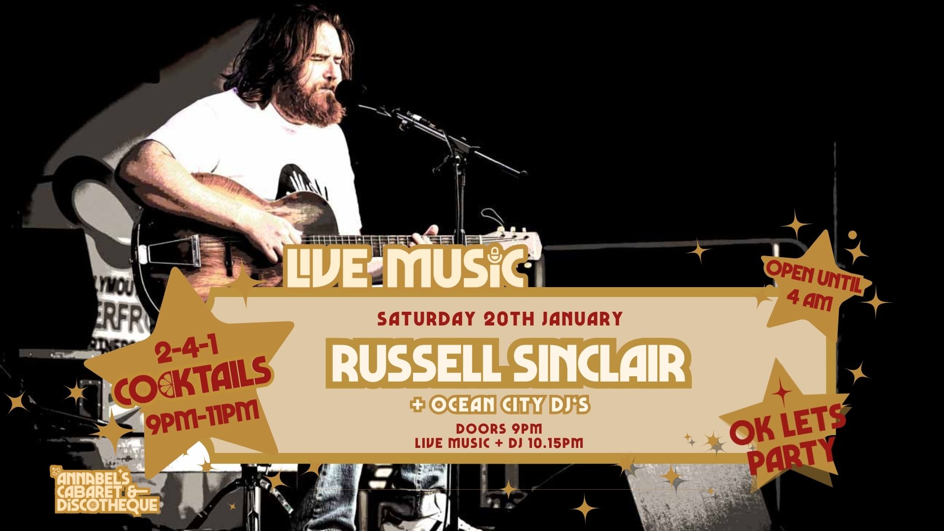 Live Music: RUSSELL SINCLAIR // Annabel’s Cabaret & Discotheque