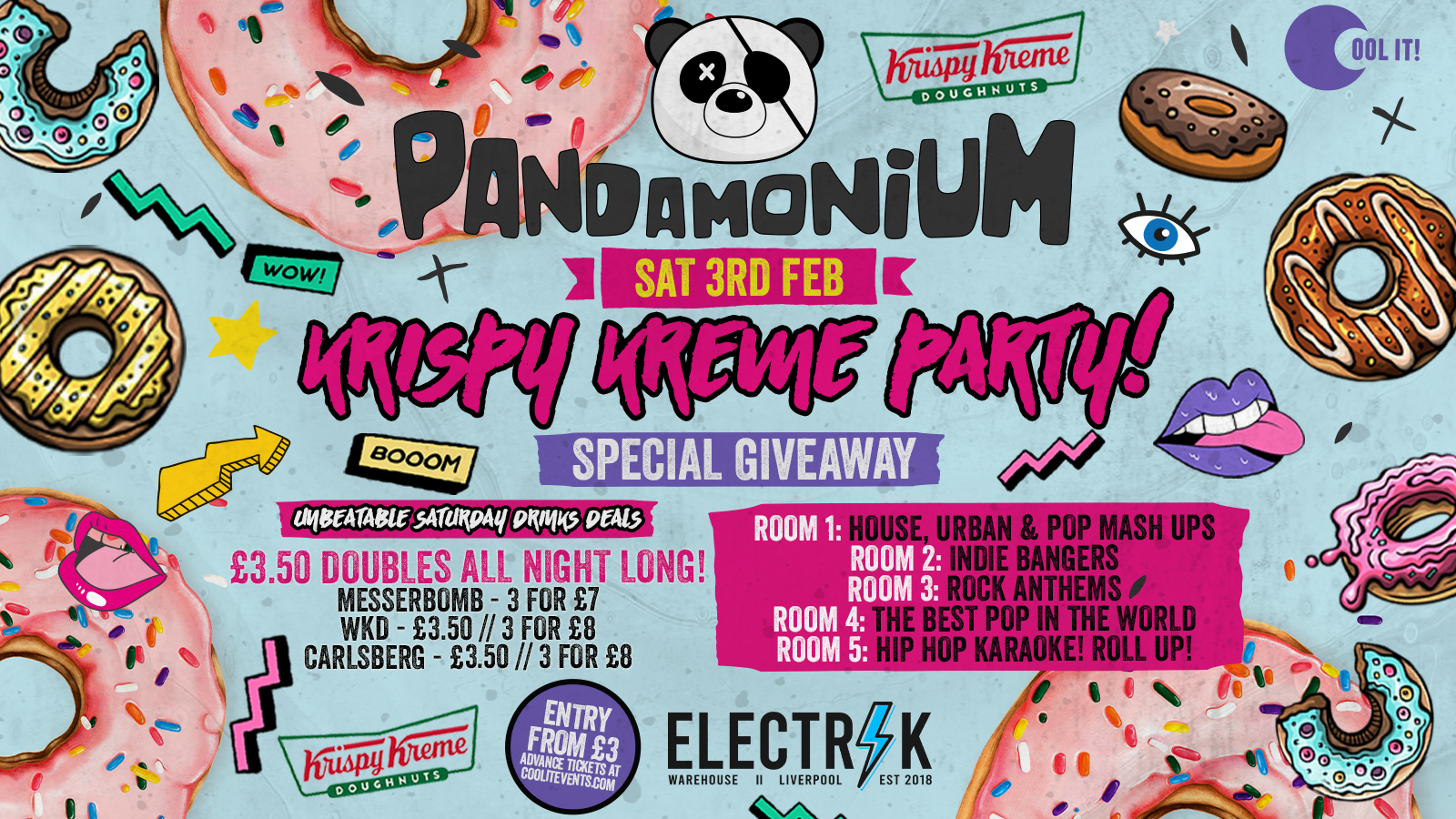Pandamonium Saturdays : Krispy Kreme Special! £3.50 DOUBLES!
