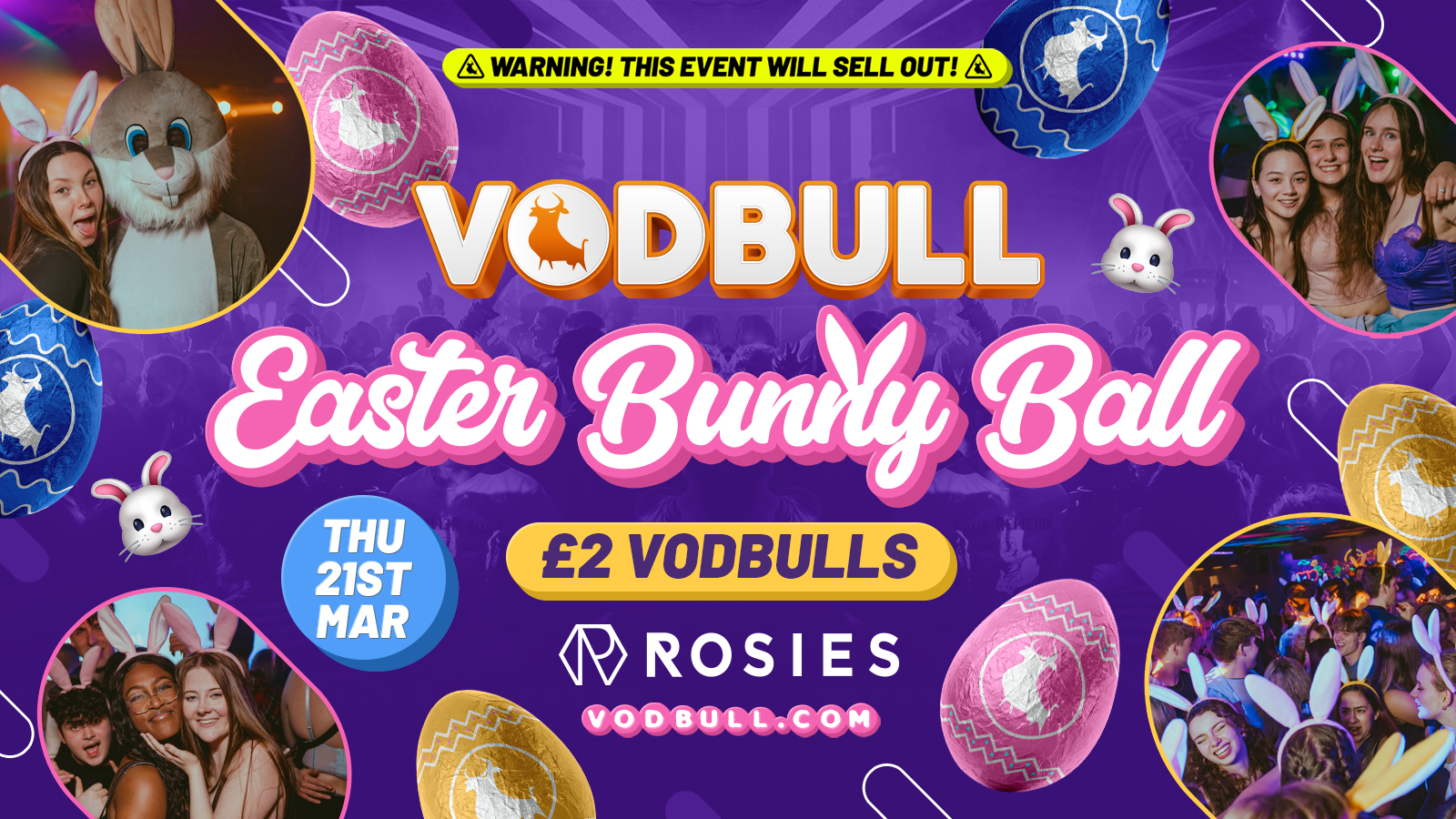 🧡 VODBULL EASTER BUNNY BALL at ROSIES!! [FINAL TIX!!]🐰 21/03 🧡 END OF TERM!!