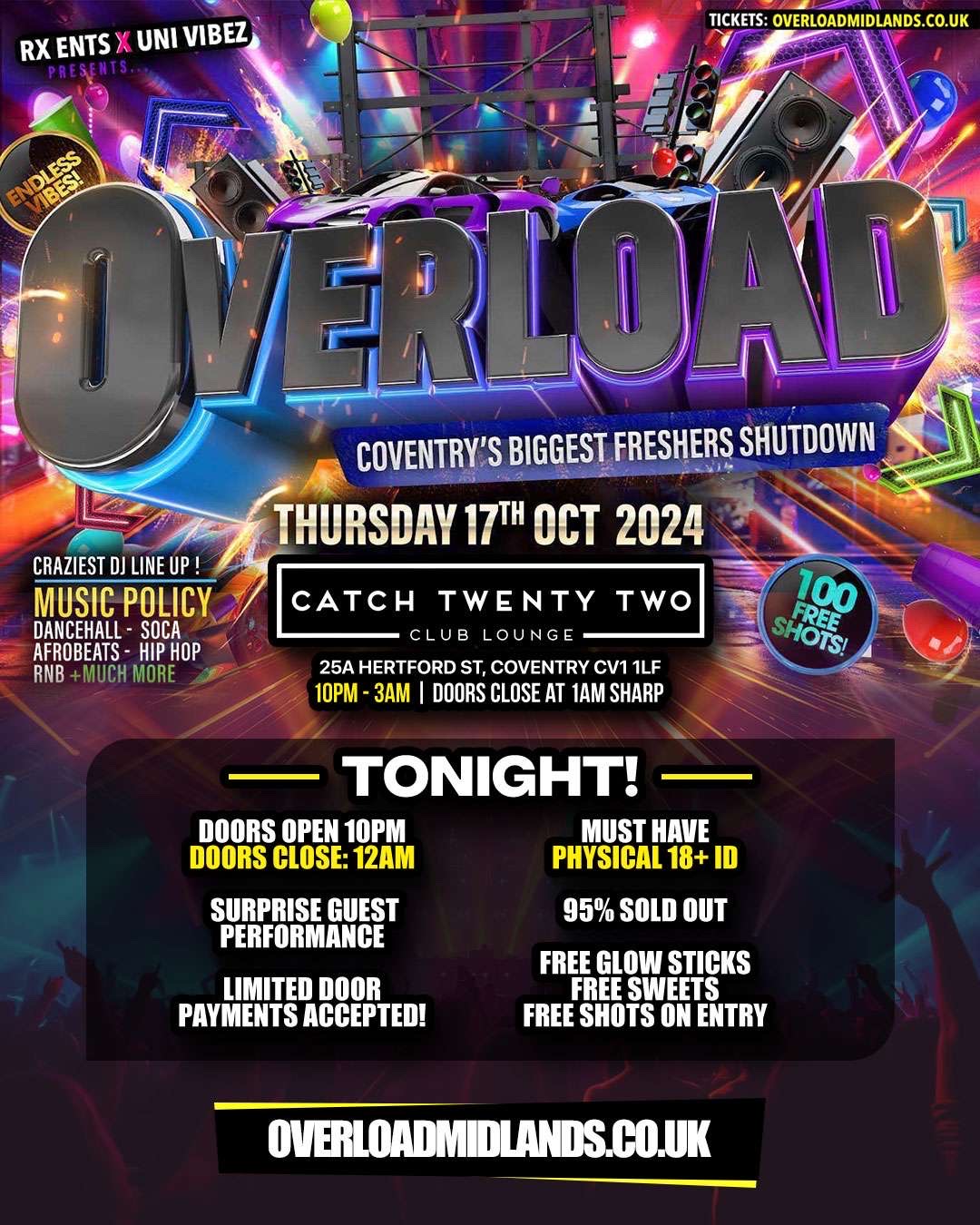 OVERLOAD MIDLANDS – Coventry’s Biggest Freshers Shutdown!