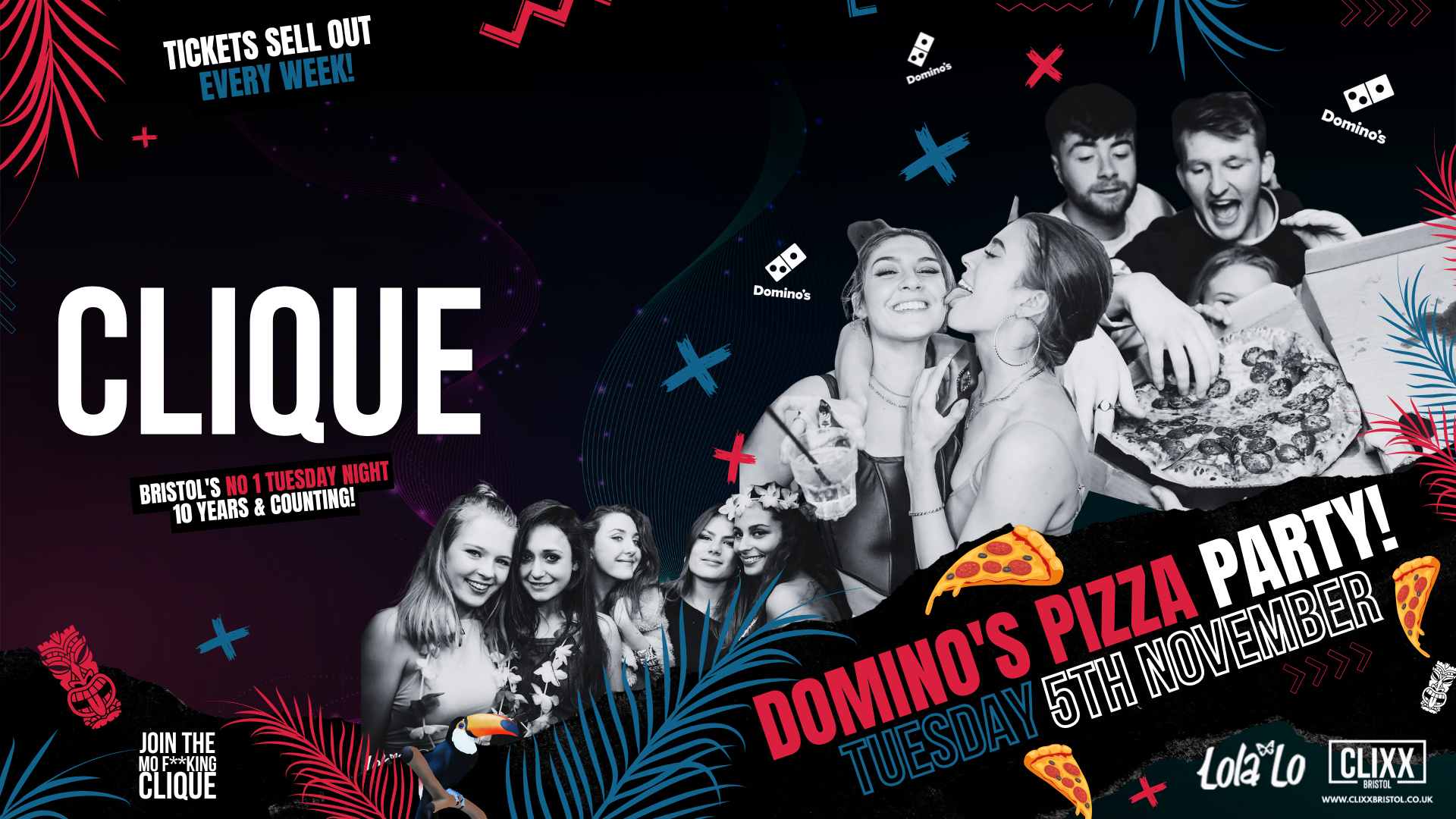 CLIQUE | Domino’s Pizza Party 🍕  Join The Mo F**king Clique