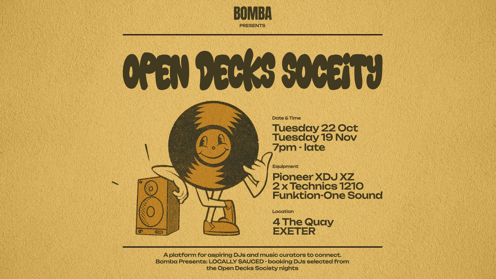 Bomba Open Decks Society – Tues 24 Sept –  Bomba Exeter