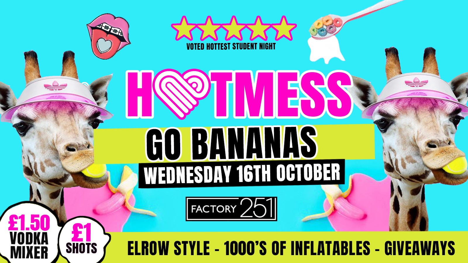 HOTMESS 💓 GO BANANAS – ELROW THEME – £1.50 DRINKS ALL NIGHT! 🍹-Manchester’s Favourite student night!