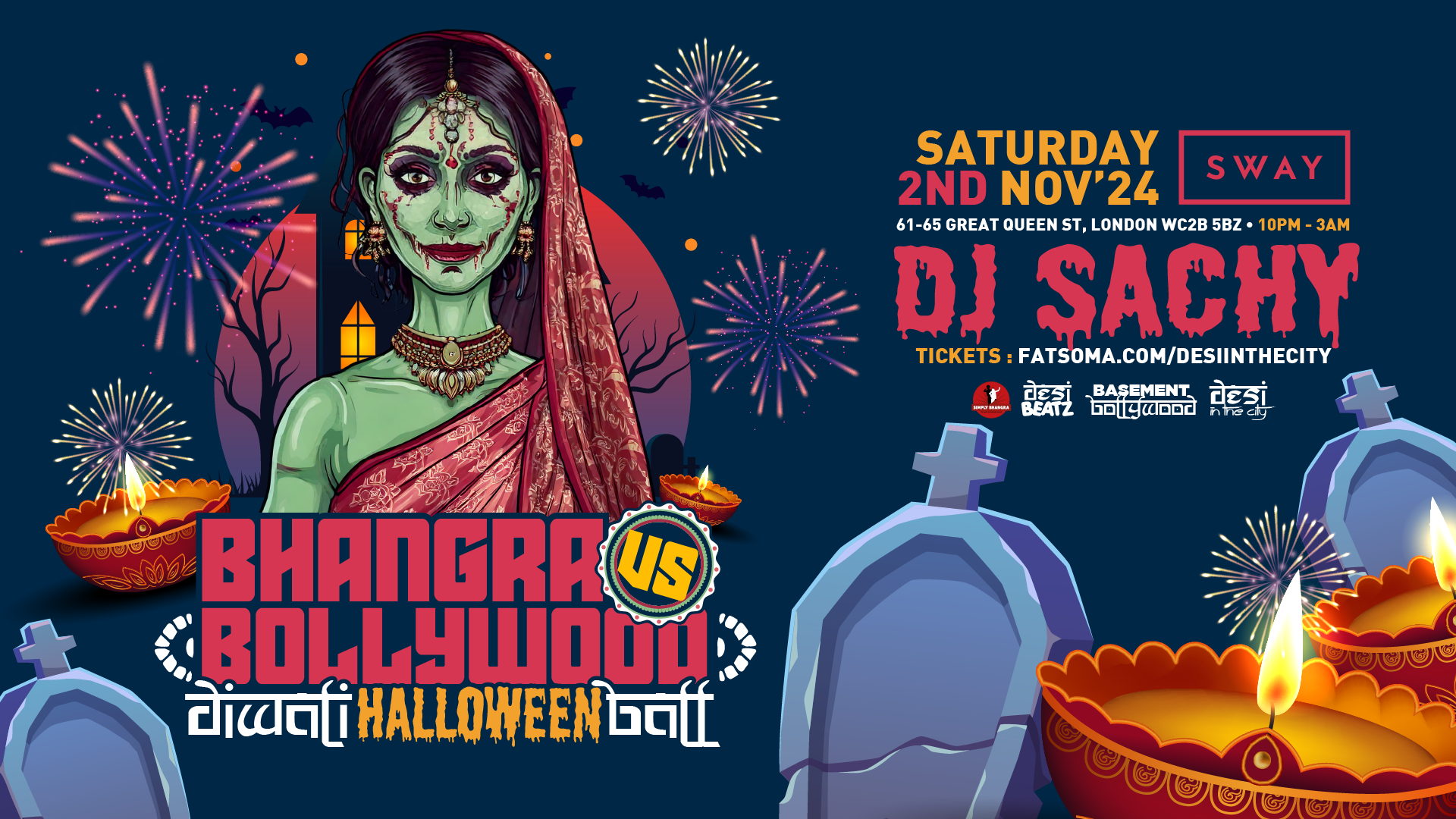 BHANGRA VS BOLLYWOOD DIWALI HALLOWEEN BALL! 02.11.24 Sway Bar at