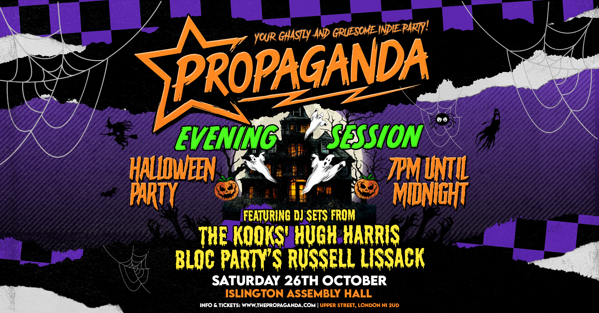 THIS SATURDAY! Propaganda’s Evening Session Halloween Party with The Kooks and Bloc Party DJ sets!