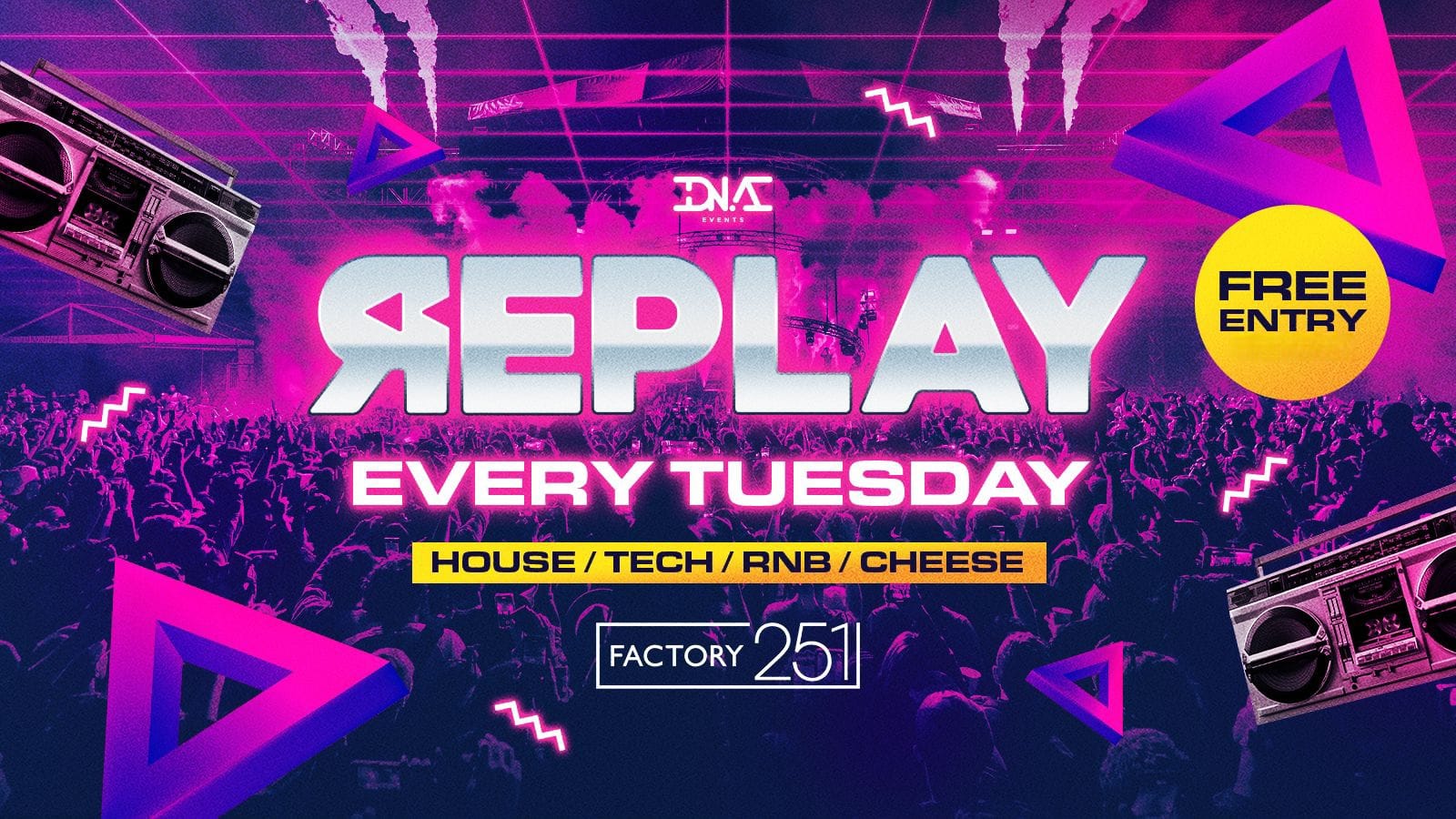 Replay Tuesdays – 11PM OPENING – Free Entry 🚀