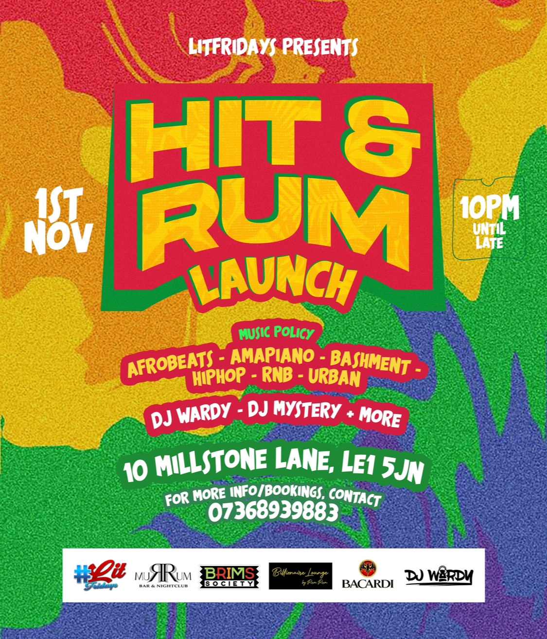 Hit & Rum Launch – Friday 1st Nov