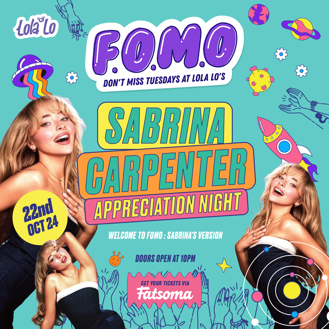 F.O.M.O – Sabrina Carpenter Appreciation Night 🩷🎧 (CANCELLED)