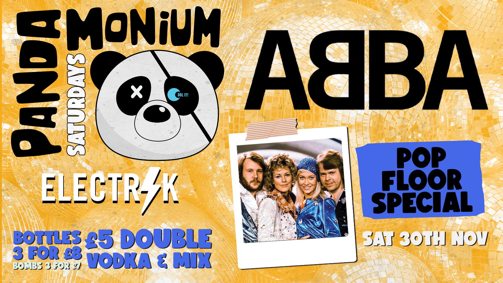 Pandamonium Saturdays : ABBA Disco Pop Floor Special