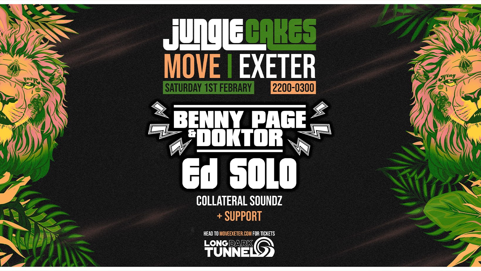 Jungle Cakes – Benny Page & Doktor – Ed Solo – Sat 1 Feb – Move – Exeter