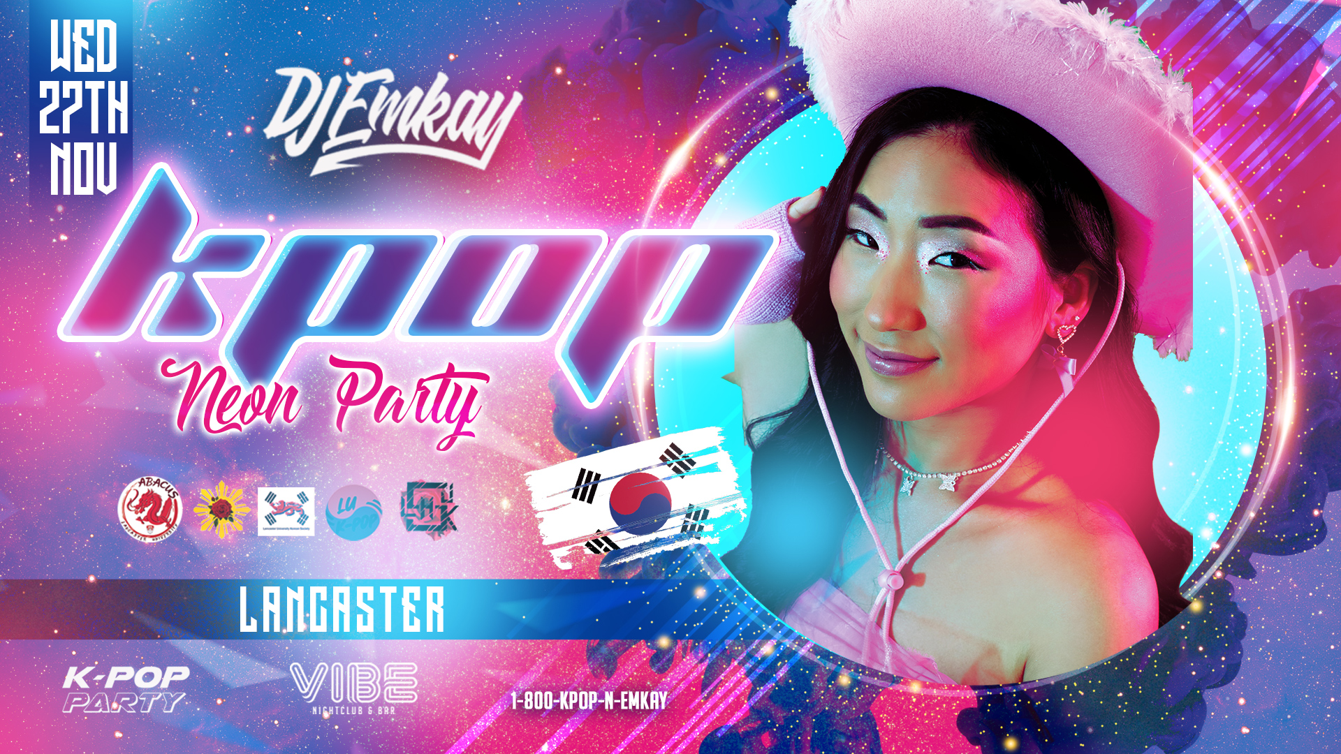 Lancaster KPOP NEON RAVE with DJ EMKAY | Wednesday 27th November