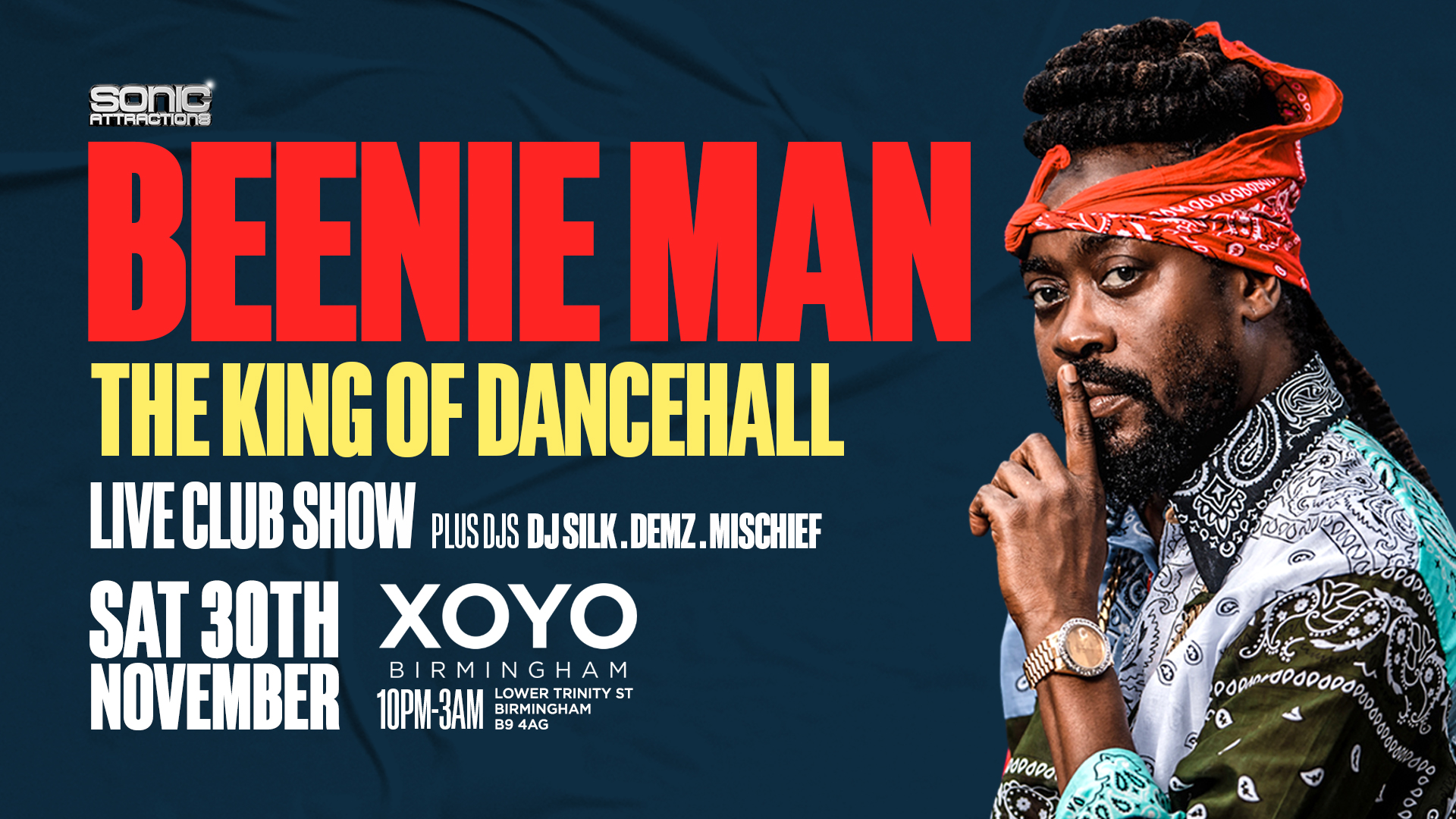 Beenie Man Live – XOYO Birmingham – Saturday 30th November!