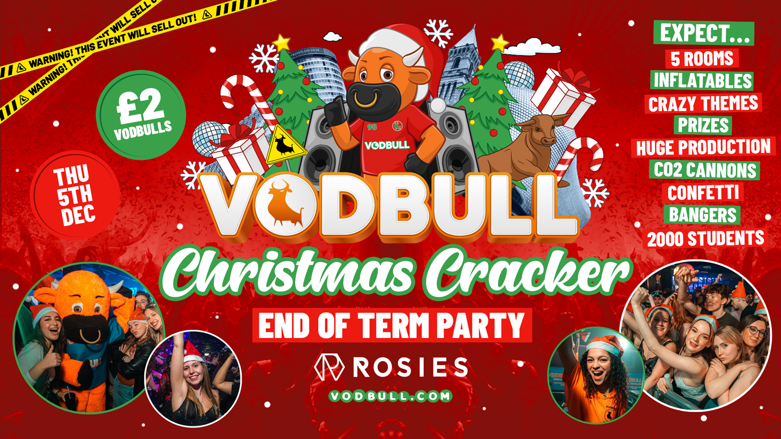 🧡 🎅 VODBULL CHRISTMAS CRACKER at ROSIES!! [🚨FINAL 50 TIX🚨] 🤶 05/12