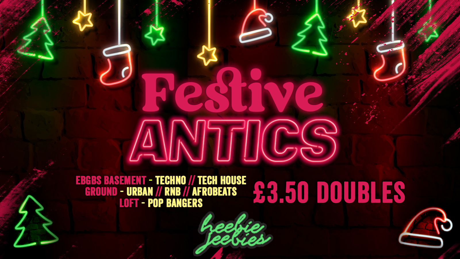 Dirty Antics Thursdays: FESTIVE ANTICS 🎄🚨 – £3.50 Doubles All Night