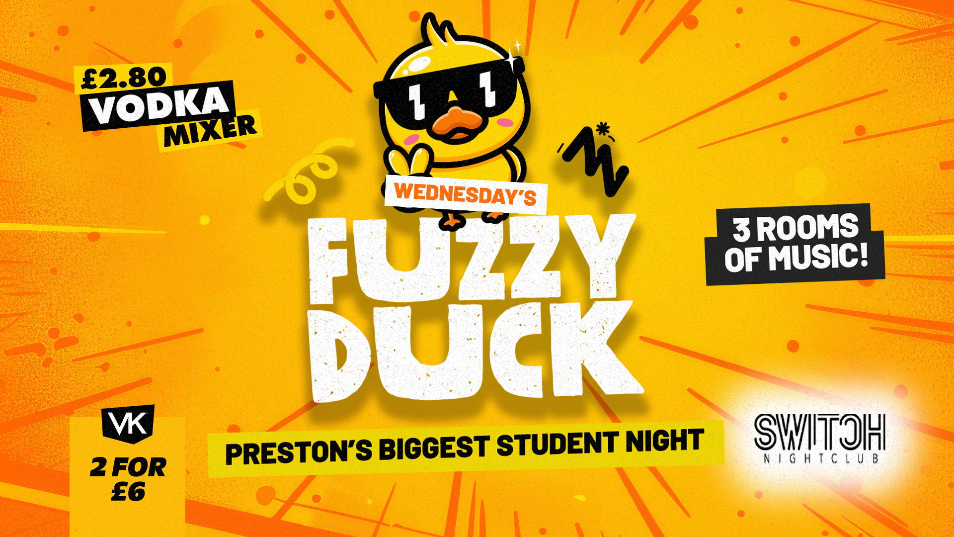 Fuzzy Duck | Student Socials £2.80 Vodka Mixers ALL NIGHT!